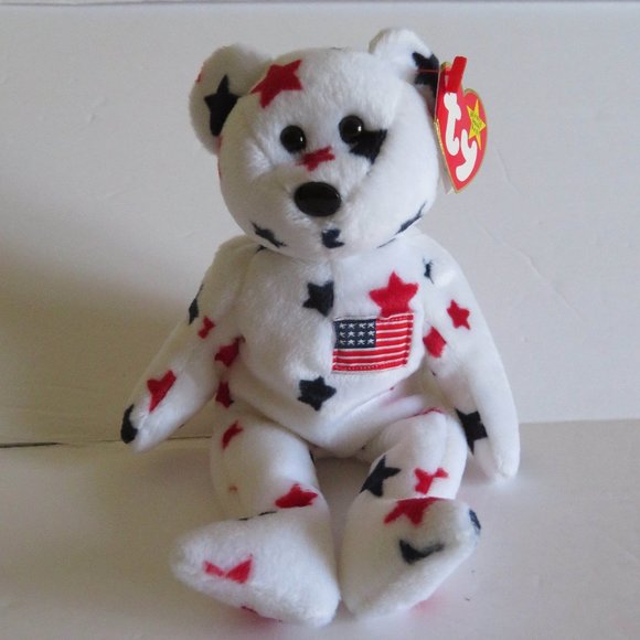 Retired Ty Beanie Baby Glory Teddy Bear, NWT - Picture 1 of 6